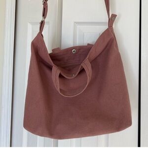 Baggu Dusty Pink Horizontal Duck Bag Dusty Rose brown cotton canvas tote